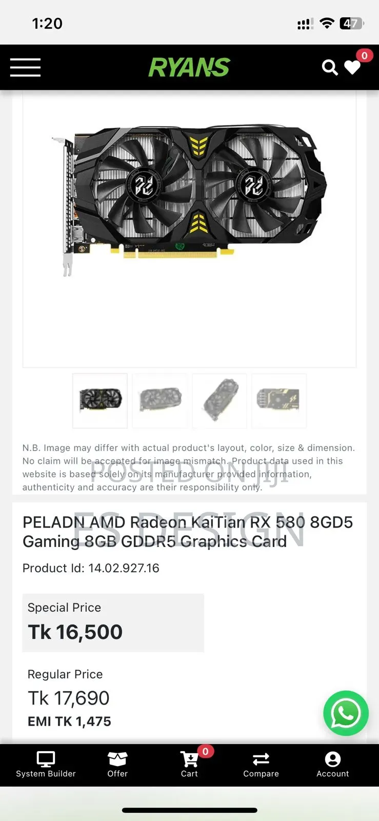 Rx 580 8gb Gpu (20 Months Warranty)