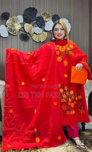 এ্যাপ্লিক কাজ করা থ্রি পিস ড্রেস New Update