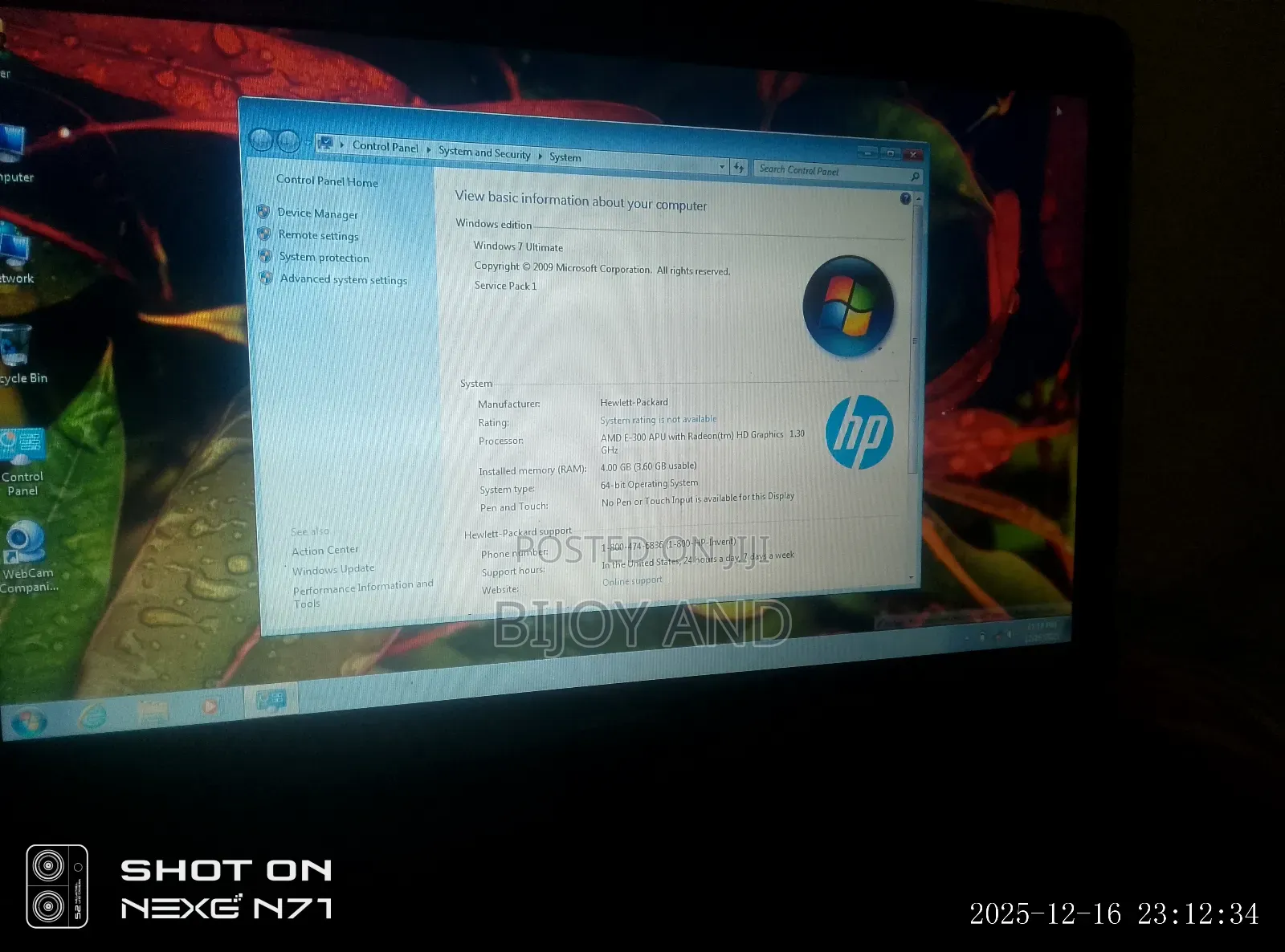 Laptop HP Compaq Presario CQ43 4GB AMD SSD 512GB