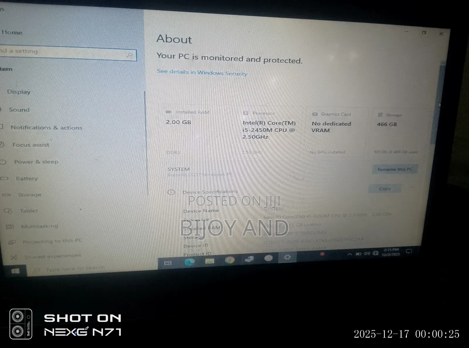 Laptop HP Compaq Presario M2000 4GB Intel Core i5 SSD 512GB