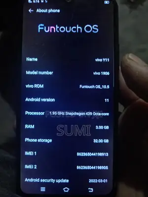 Vivo Y11 32 GB Black