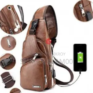 Men's Outdoor Leather Shoulder Chest Sling Bag