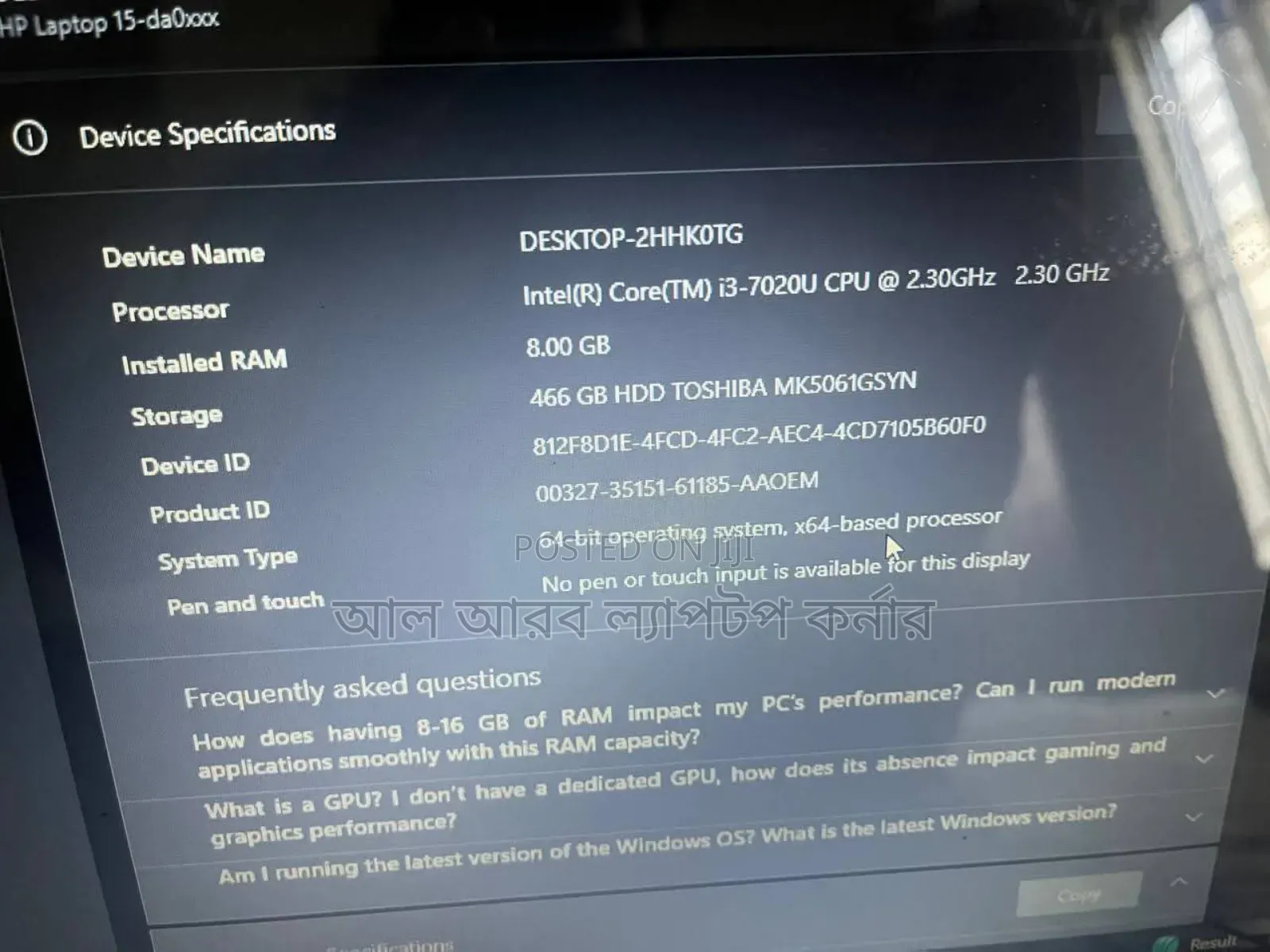 Laptop HP 15 8GB Intel Core I3 HDD 500GB