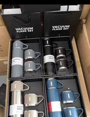 3 in 1 Vacuum Insulated Thermal Flask Set With Cup