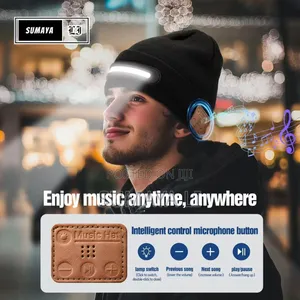 Photo - M1-Btd3 Led Light Cap With Bluetooth Headphone Smart Cap