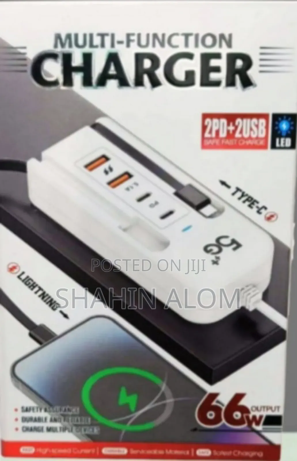 Product Title: Multi-Function Fast Charger 66w (2pd + 2usb)