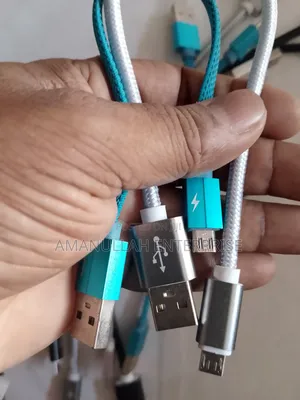 Photo - Short Braided Usb Type-a to Micro-Usb Cable for Charging and Data.