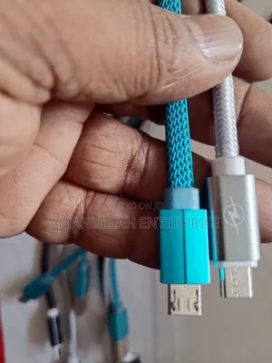 Short Braided Usb Type-a to Micro-Usb Cable for Charging and Data.