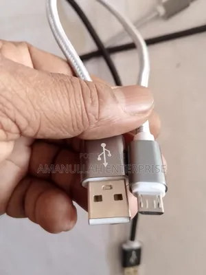 Short Braided Usb Type-a to Micro-Usb Cable for Charging and Data.