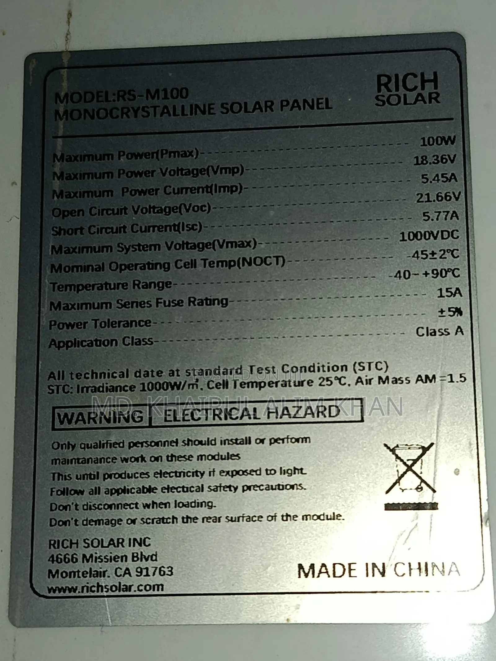 Solar Panel Solar Outdoor Cable