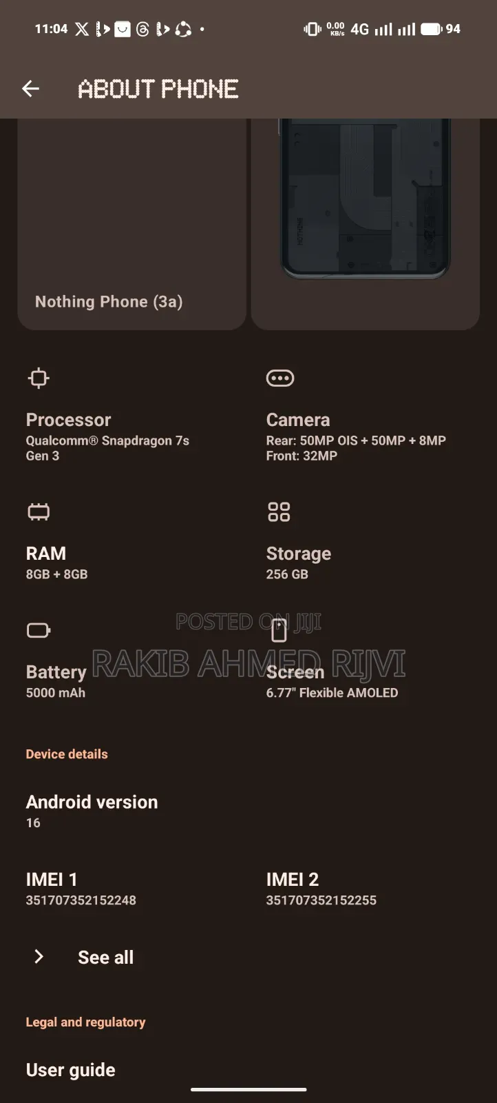 Nothing Phone 3a 256 GB Black