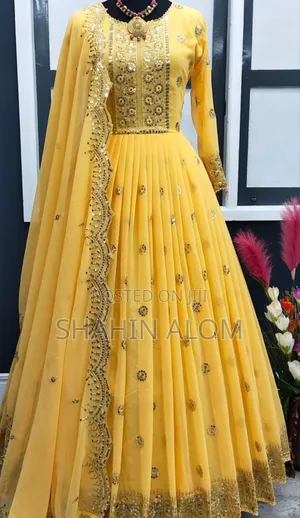 Photo - রেডিমেড জর্জেট এমব্রয়ডারি পার্টি ড্রেস