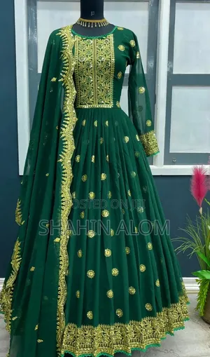 রেডিমেড জর্জেট এমব্রয়ডারি পার্টি ড্রেস