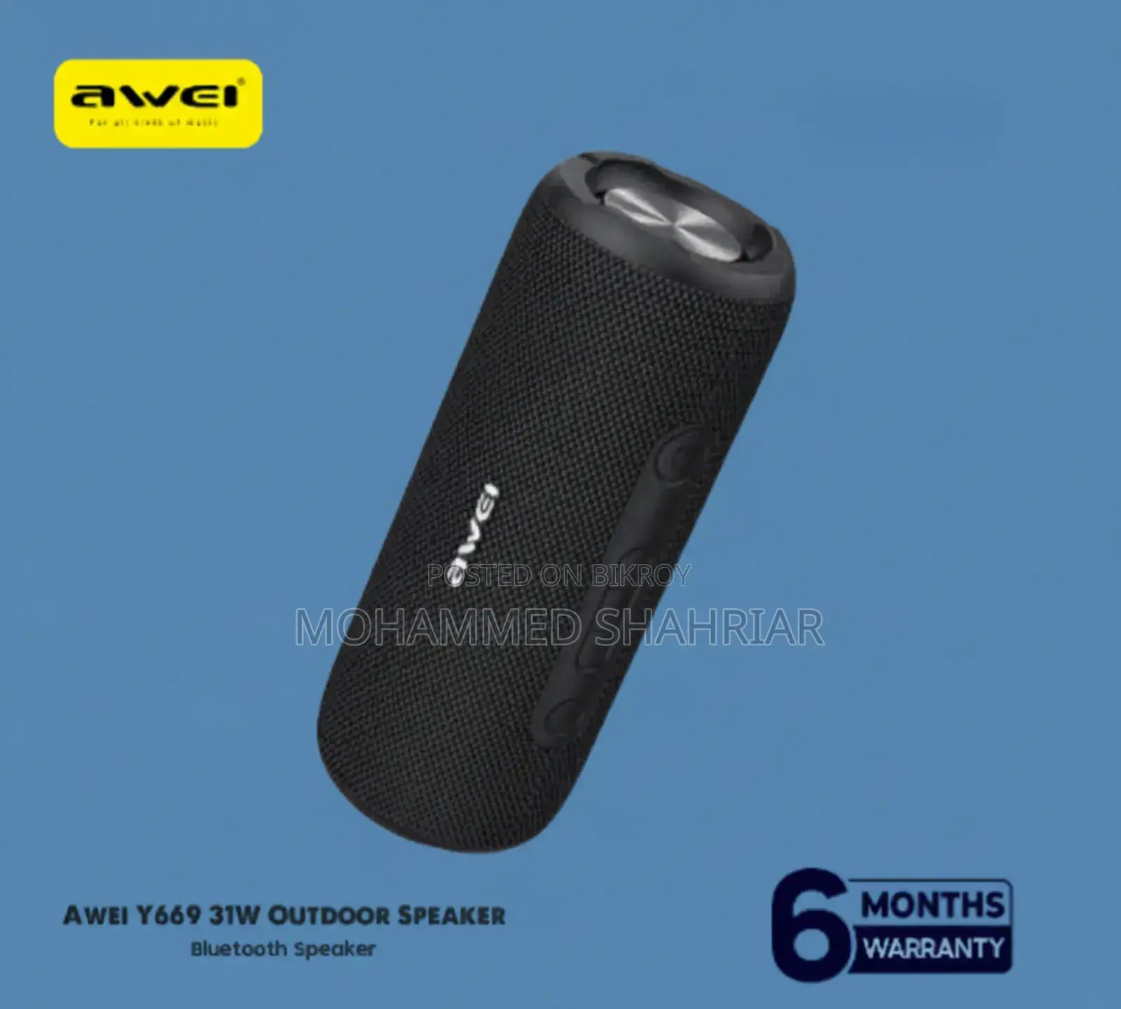 Awei Y669 31W Bluetooth Speaker With Deep Bass Warranty