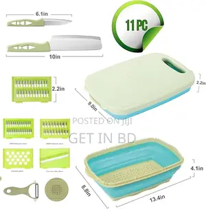 9-in-1 Cutting Board Foldable Fruit And Vegetable Filter Bas