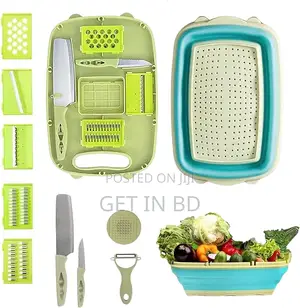 9-in-1 Cutting Board Foldable Fruit And Vegetable Filter Bas