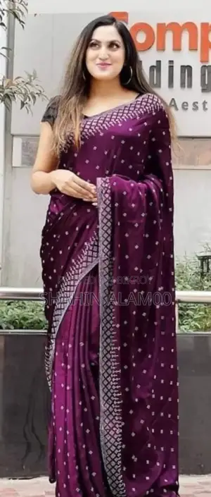 ইন্ডিয়ান জর্জেট শাড়ি ব্লাউজ পিস সহ