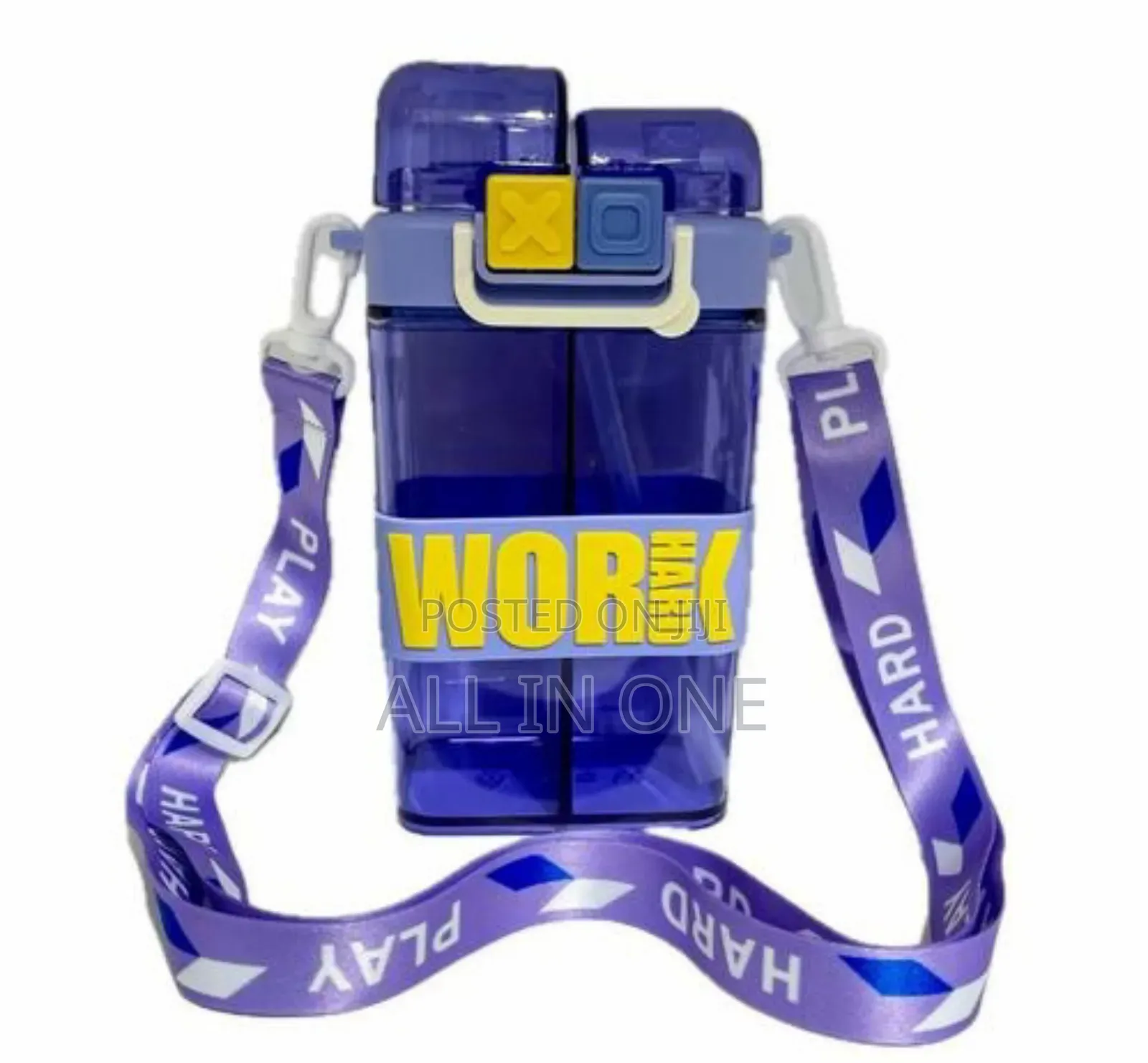 Work Hard Water Bottle-Dark Blue 550ml
