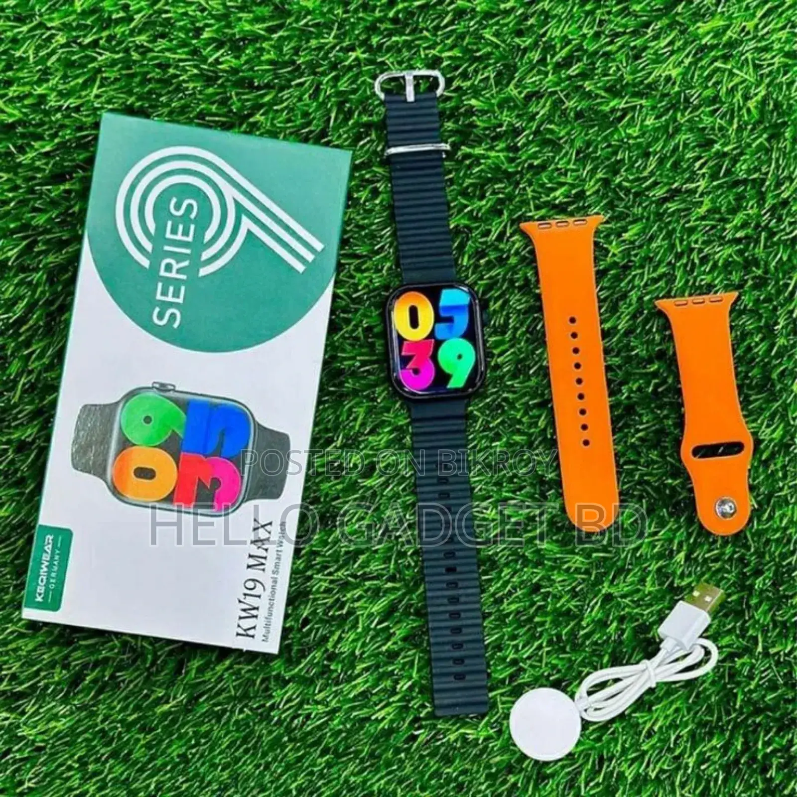 Kw19 Max Smart Watch – Big Amoled Display | 2 Belts | Best Seller
