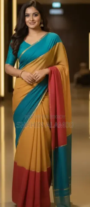 হাফ সিল্ক শাড়ি উইথ ব্লাউজ পিস