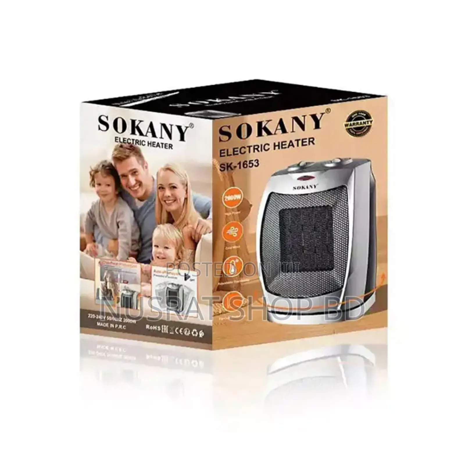 Sokany Sk-1653 Electric Heater 2000w
Code : 12714