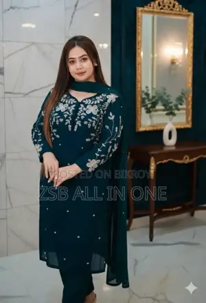 Premium Rayon Cotton Embroidery Three-Piece Set