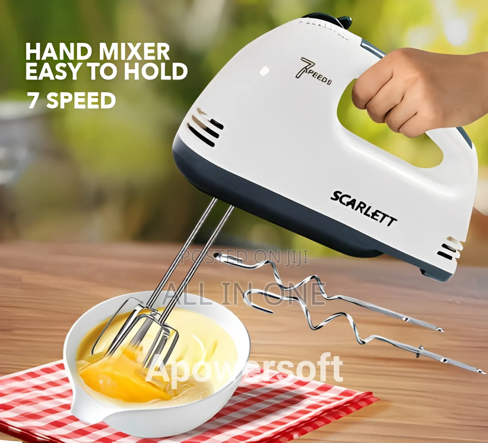 Scarlett – Electric Egg Beater and Mixer for Cake Cream – White