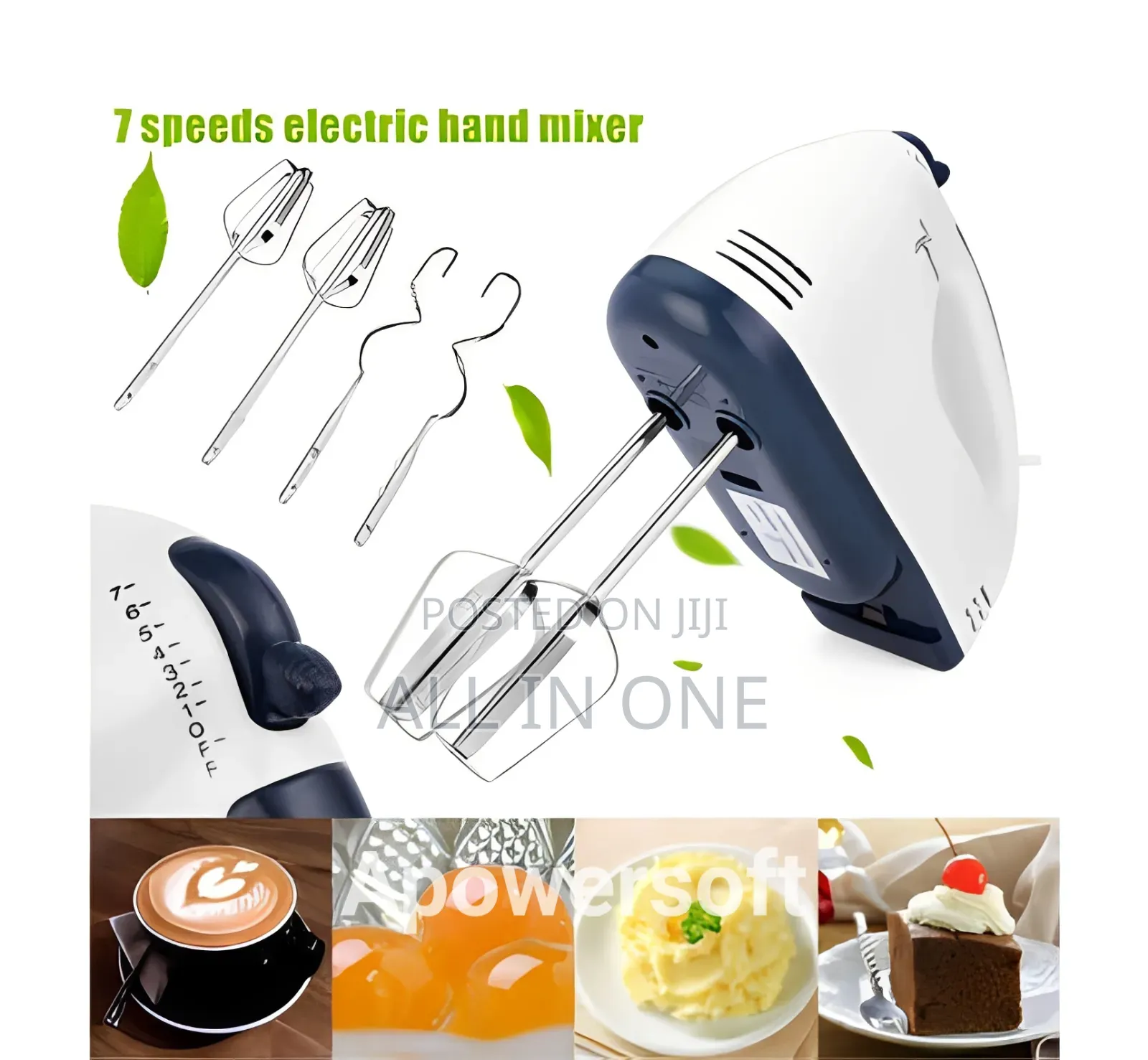 Scarlett – Electric Egg Beater and Mixer for Cake Cream – White