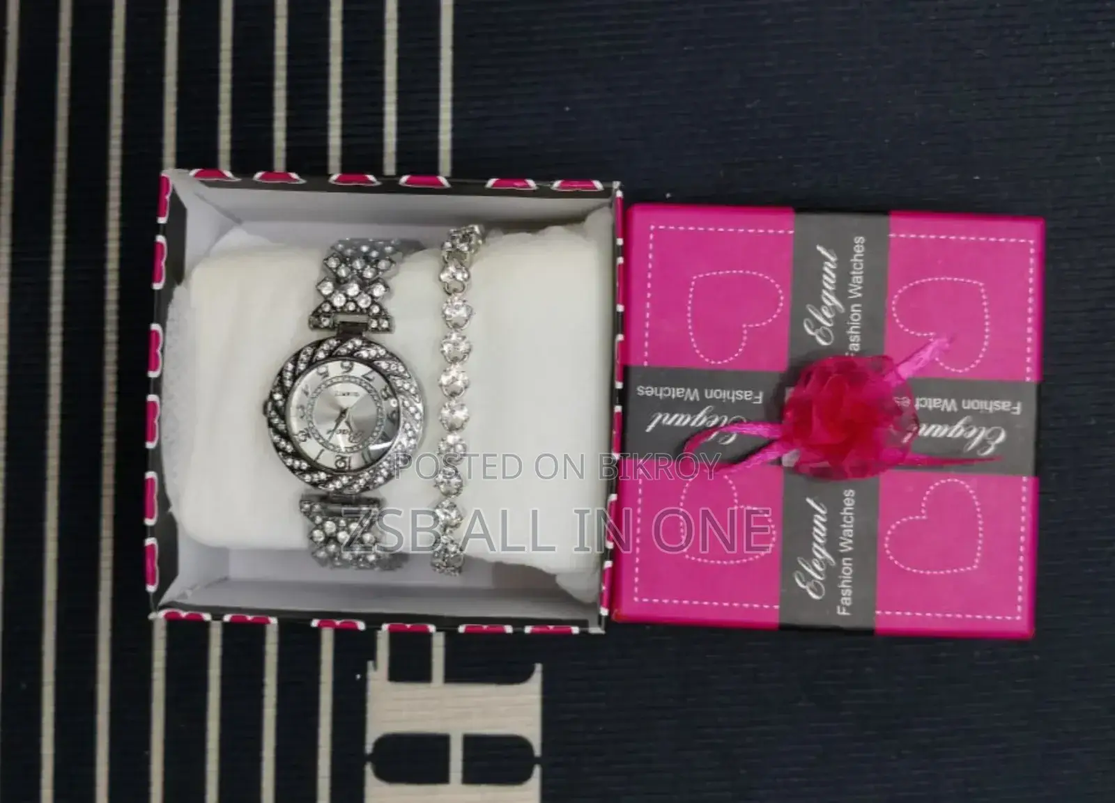 Ladis Watch With Brace Light(রিয়েল পিক)