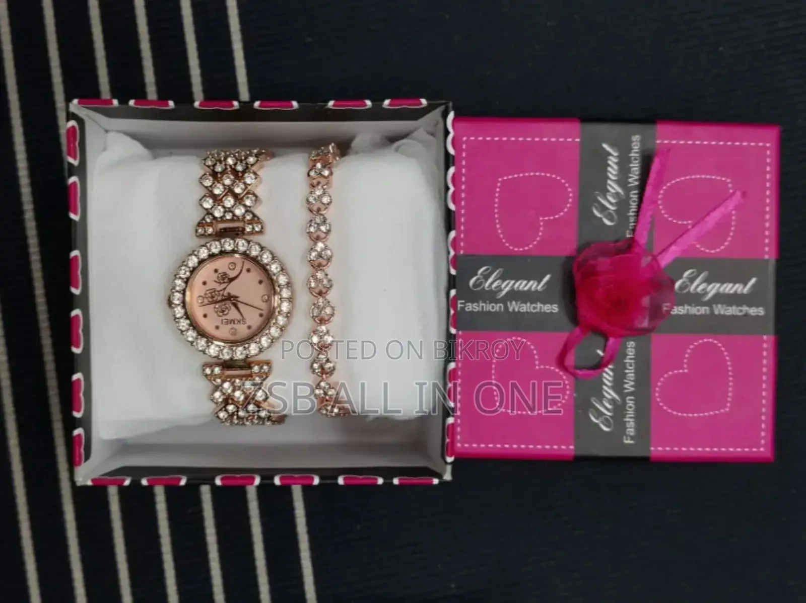 Ladis Watch With Brace Light(রিয়েল পিক)