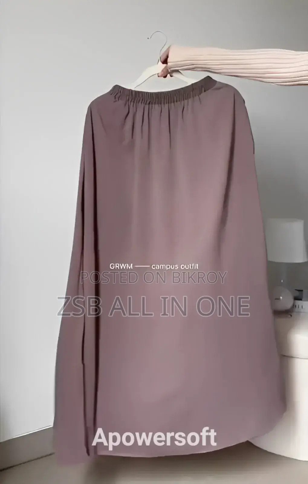 Double Part Ribbon Abaya Set