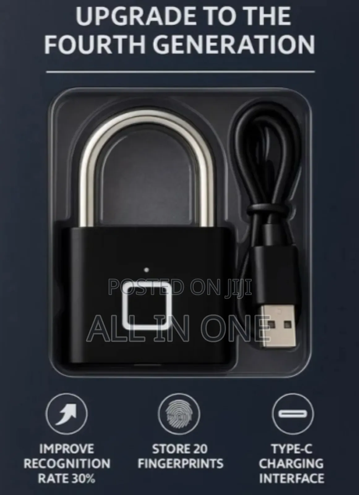 Portable Smart Fingerprint, Biometric Padlock