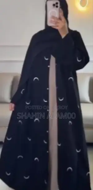 Moon Embroidery Burqa (with Hijab)