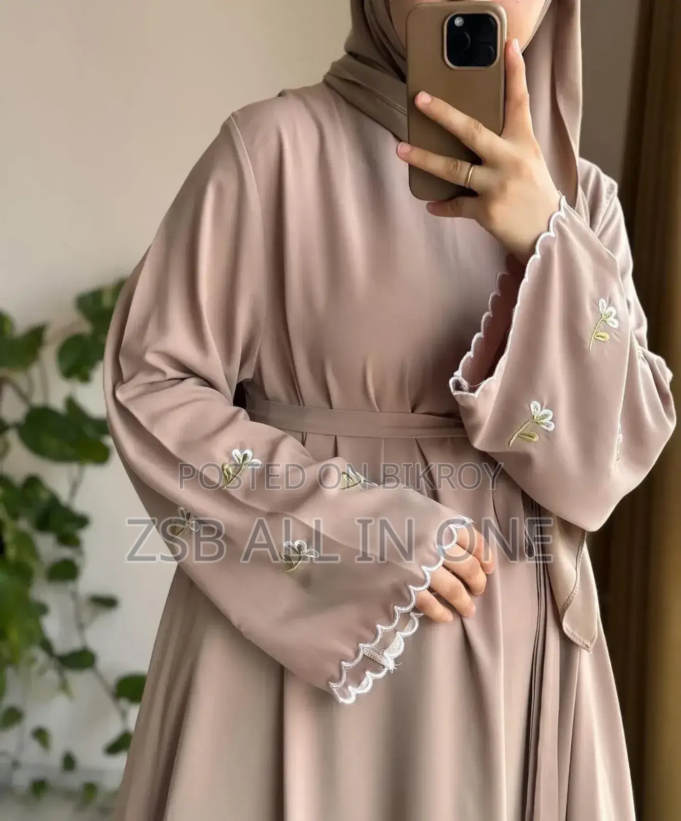 Flora Embroidery Borka (with Hijab) High Quality