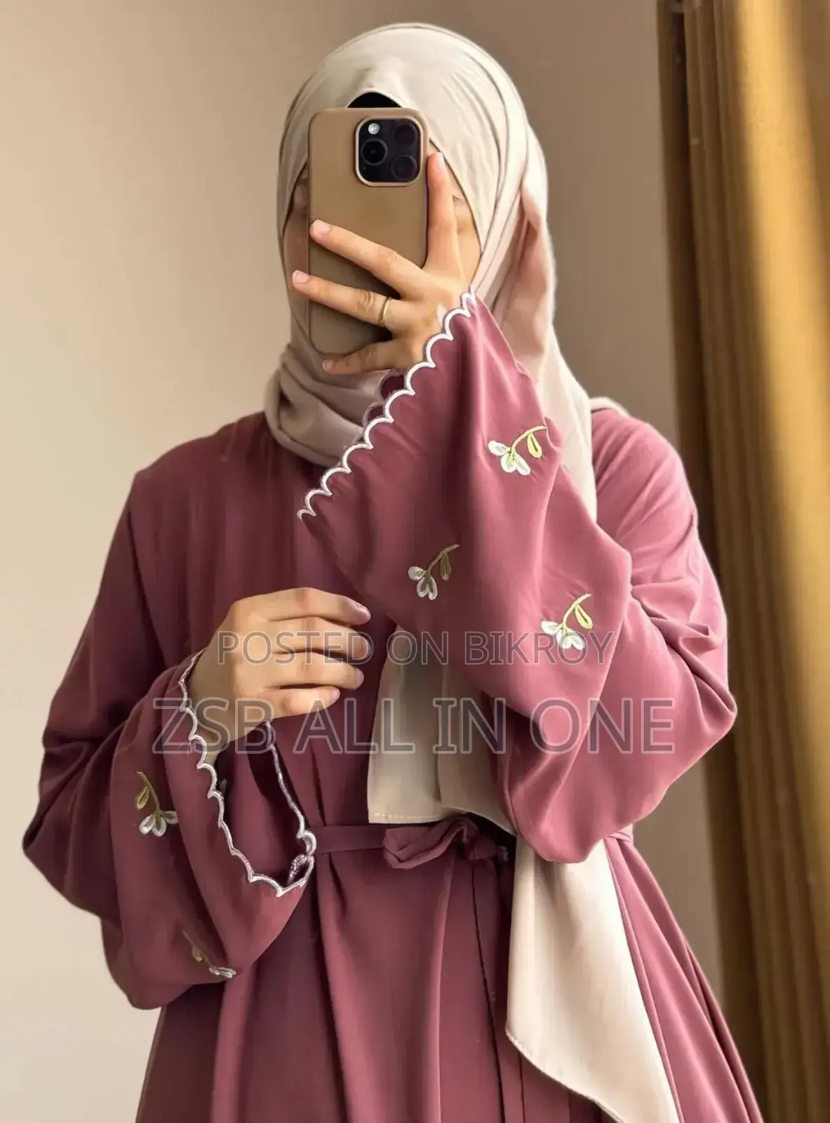 Flora Embroidery Borka (with Hijab) High Quality