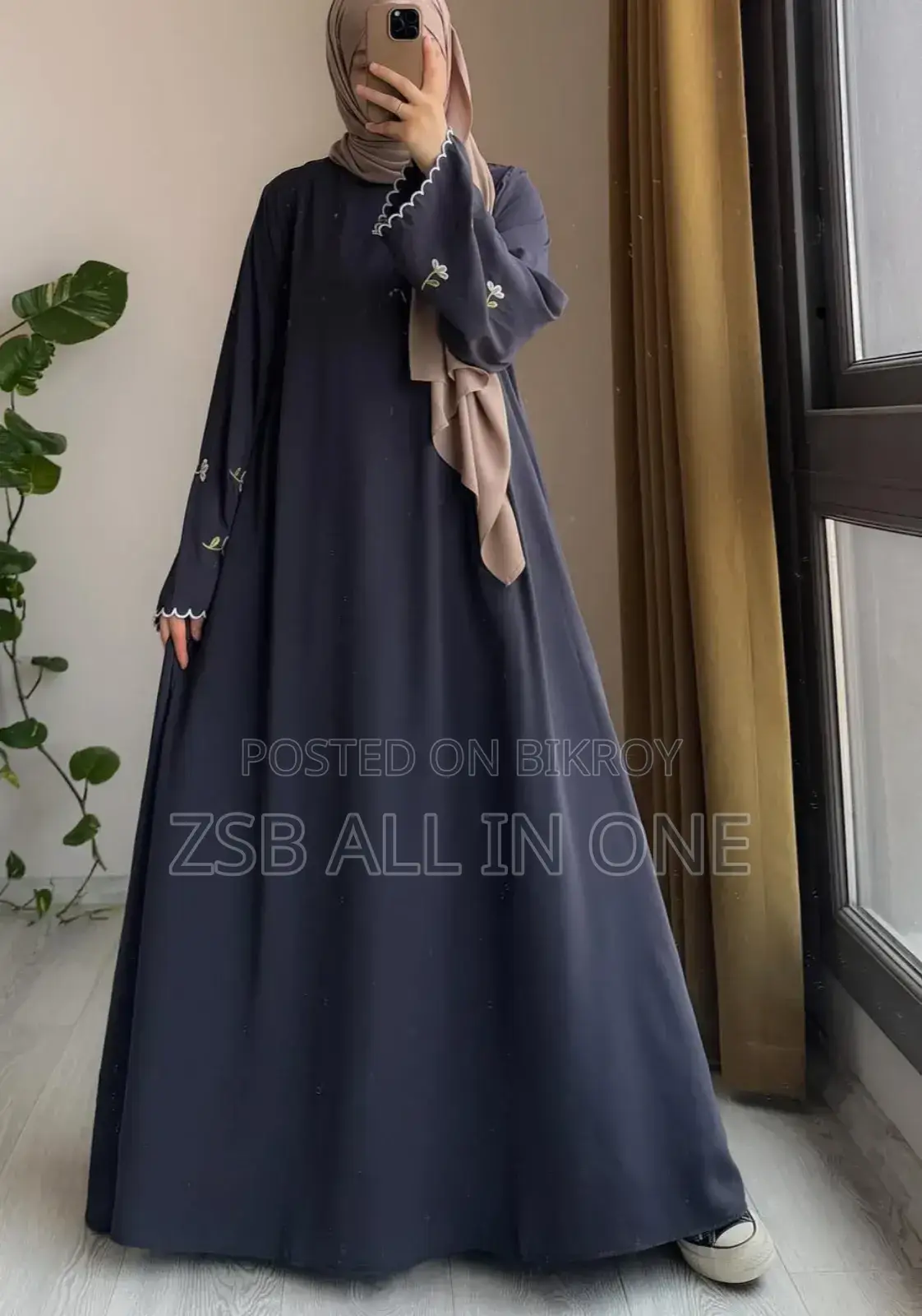 Flora Embroidery Borka (with Hijab) High Quality
