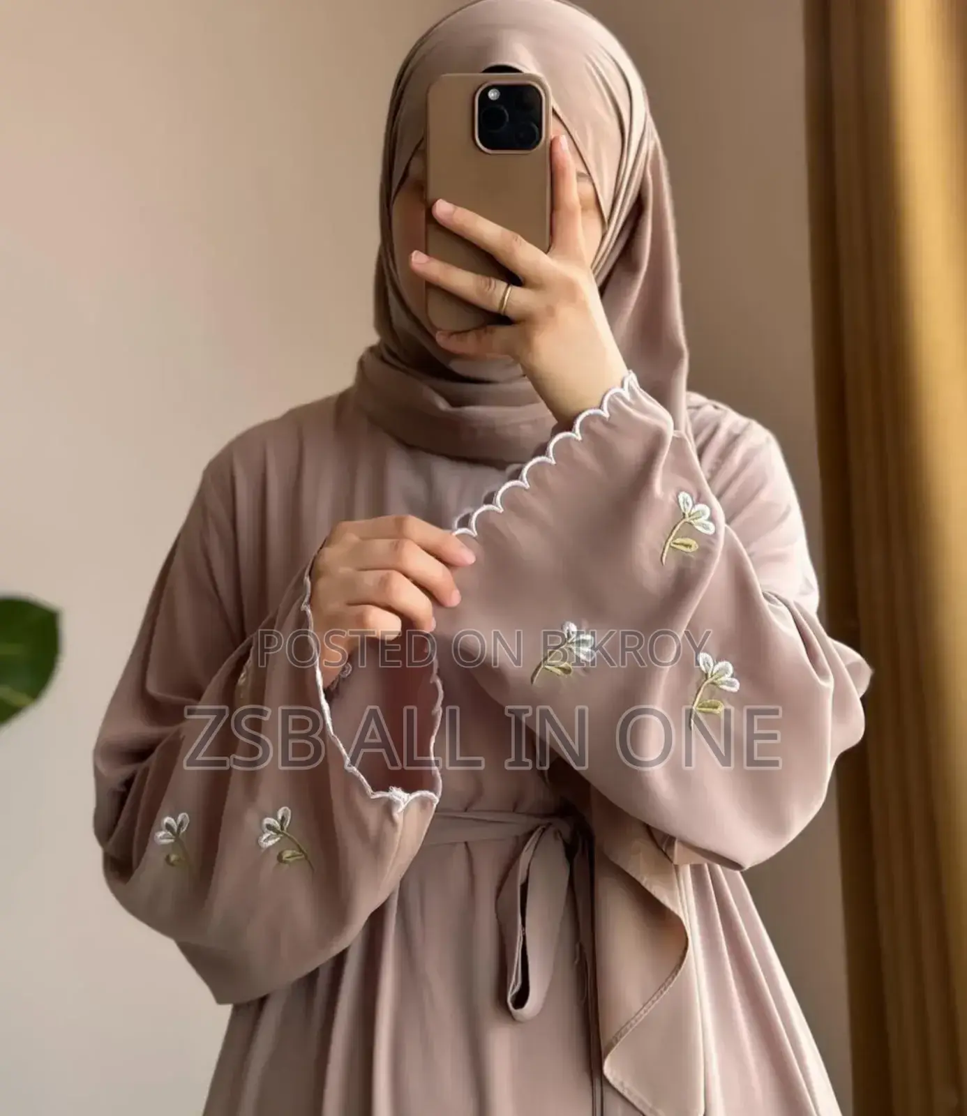 Flora Embroidery Borka (with Hijab) High Quality