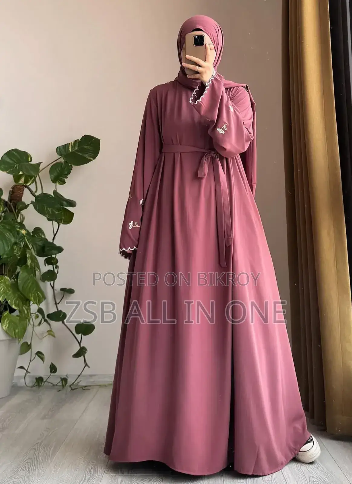 Flora Embroidery Borka (with Hijab) High Quality