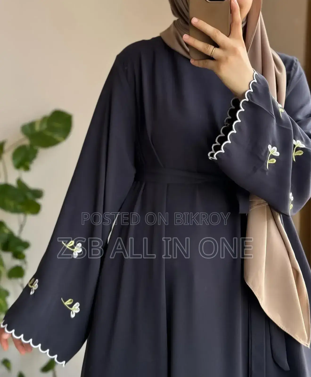 Flora Embroidery Borka (with Hijab) High Quality