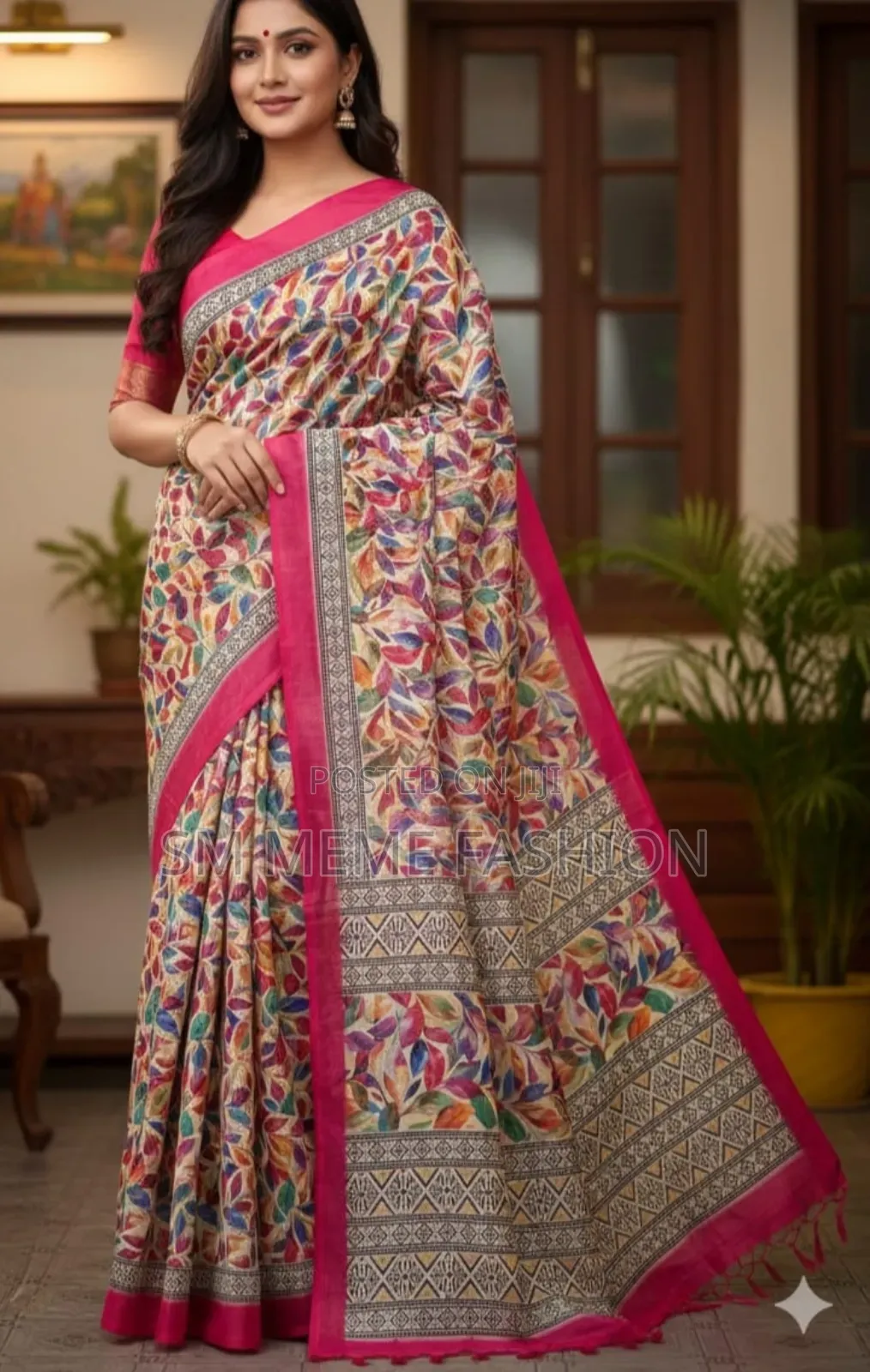 Chanderi Silk Saree with Blouse Piece