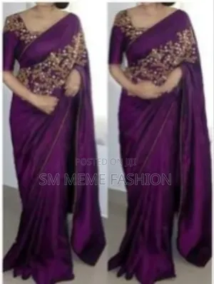 Premium Indian Georgette Embroidery Saree with Blouse Piece