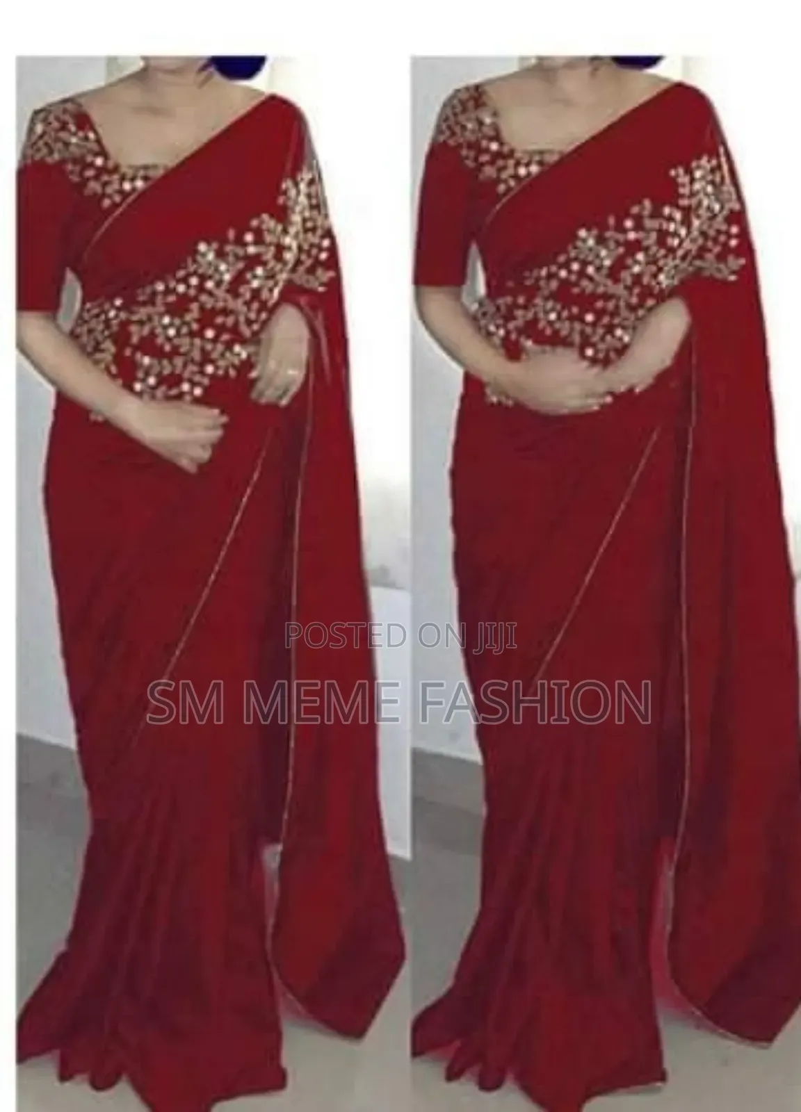 Premium Indian Georgette Embroidery Saree with Blouse Piece