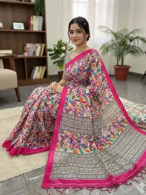 Chanderi Silk Saree With Blouse Piece