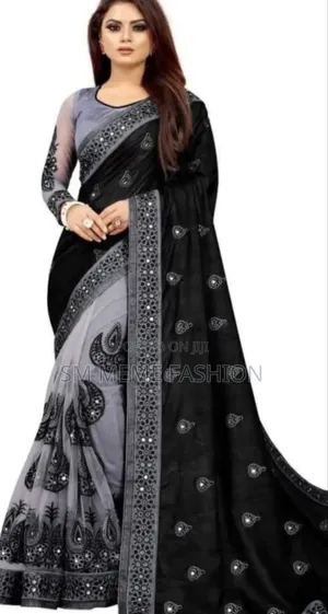 ইন্ডিয়ান জর্জেট শাড়ি ব্লাউজ পিস সহ