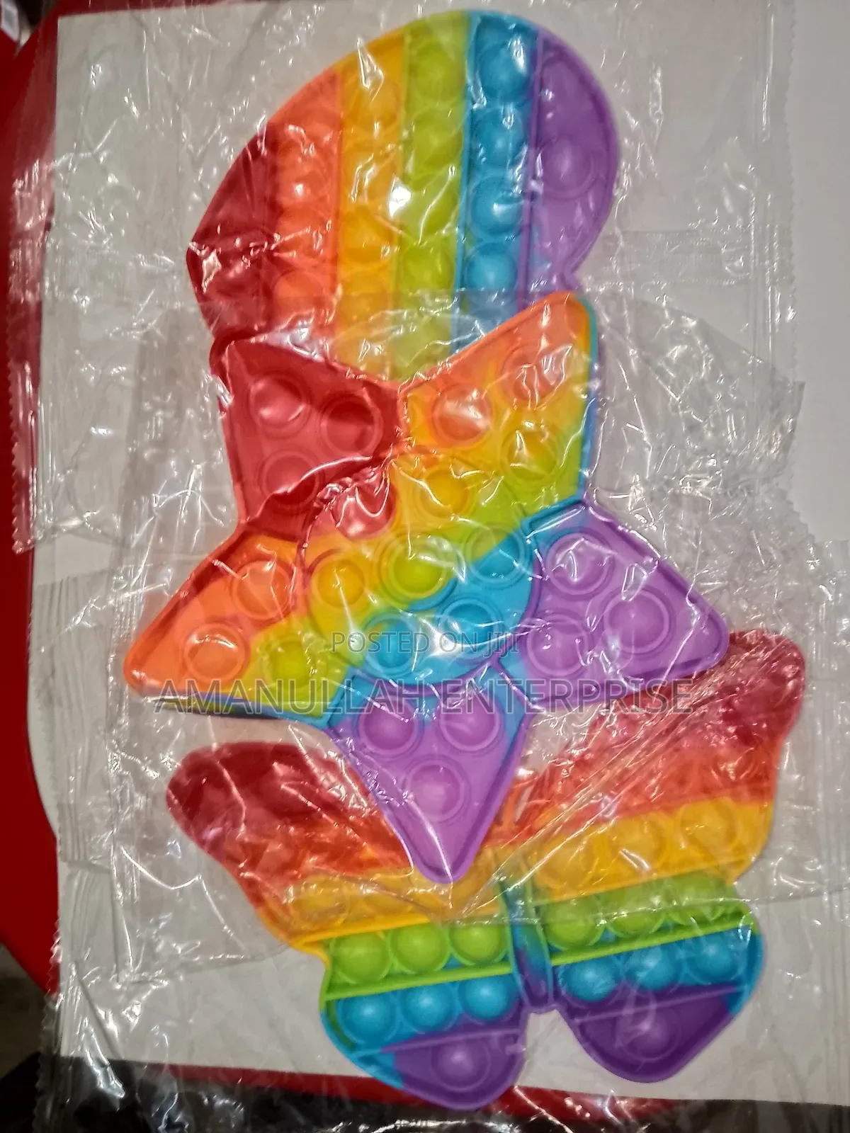 Rainbow Butterfly-Shaped Pop It Push Bubble Fidget Sensory Toy.