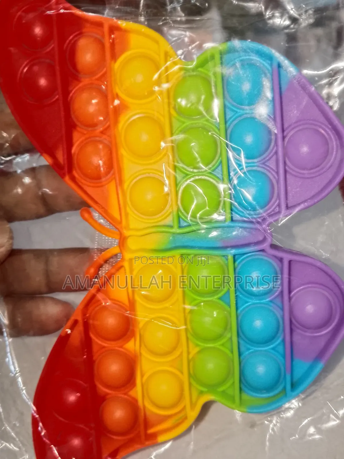 Rainbow Butterfly-Shaped Pop It Push Bubble Fidget Sensory Toy.