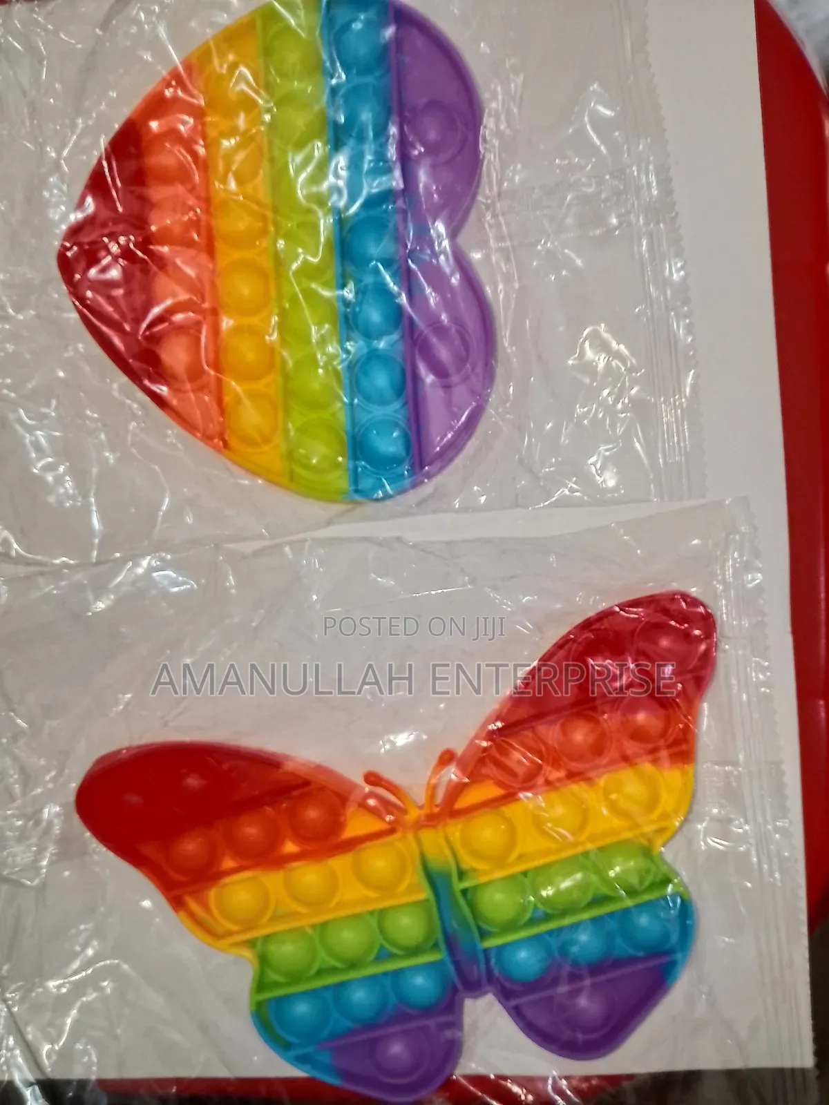 Rainbow Butterfly-Shaped Pop It Push Bubble Fidget Sensory Toy.