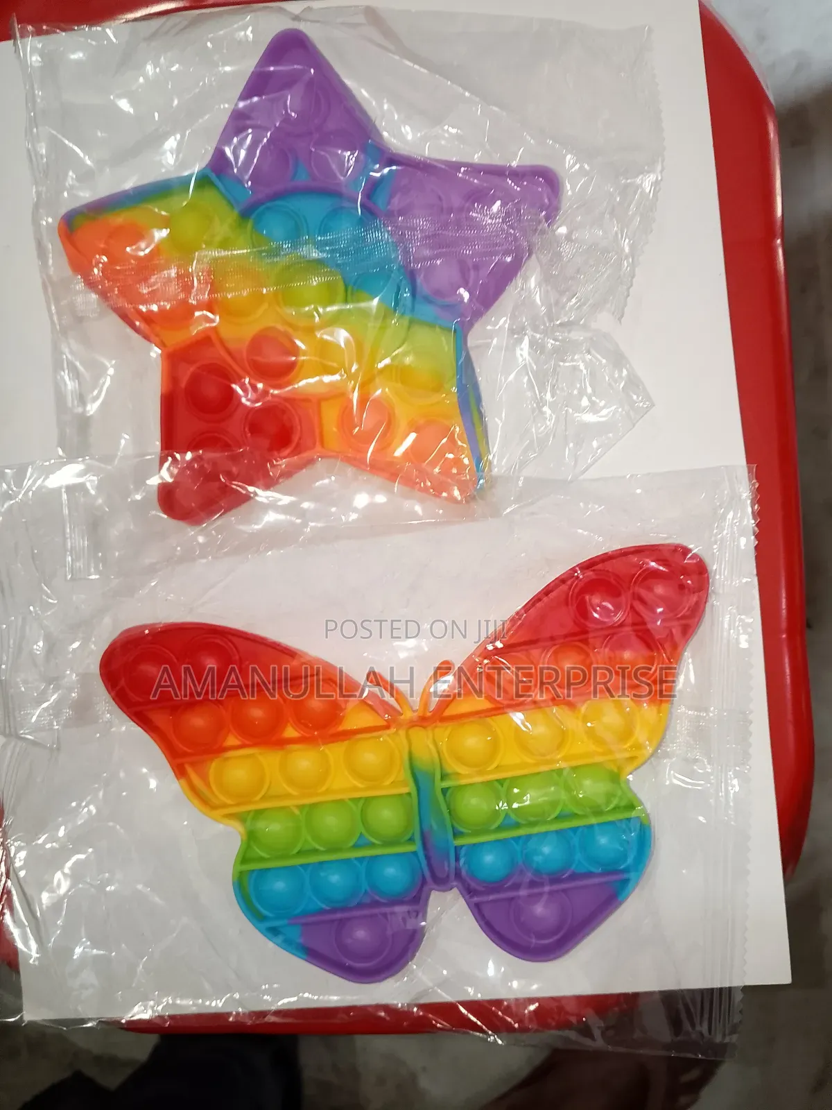 Rainbow Butterfly-Shaped Pop It Push Bubble Fidget Sensory Toy.