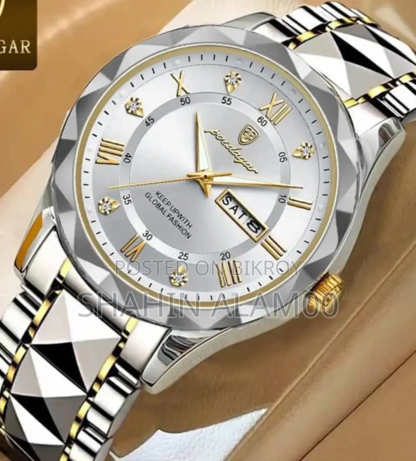 Poedagar 615 Diamond Cut Watch for Men
