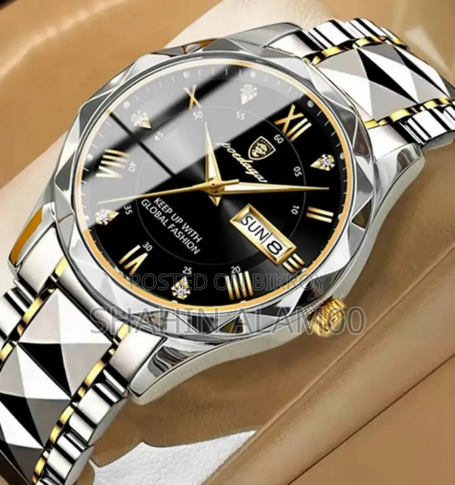 Poedagar 615 Diamond Cut Watch for Men